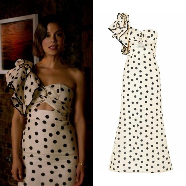 Pankh Meera One Shoulder Polka Dot Ruffle Dress