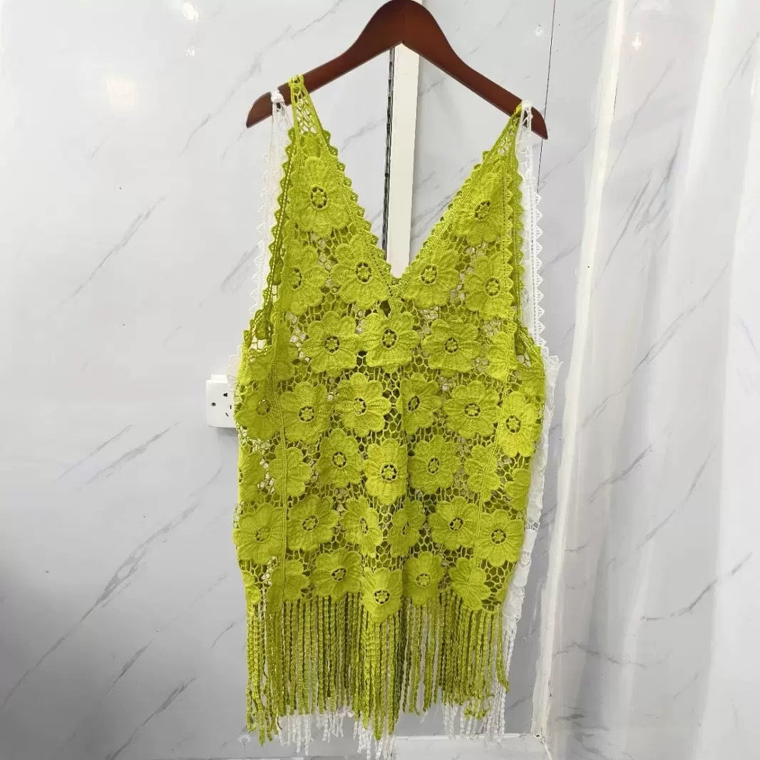 Pankh Payce Crochet Holiday Coverup Dress