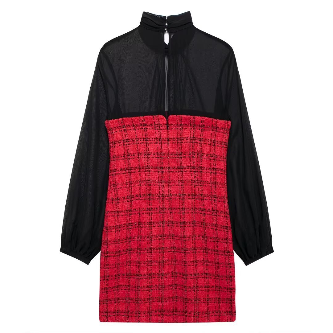 Pankh Zaarya Tweed Formal Red Dress