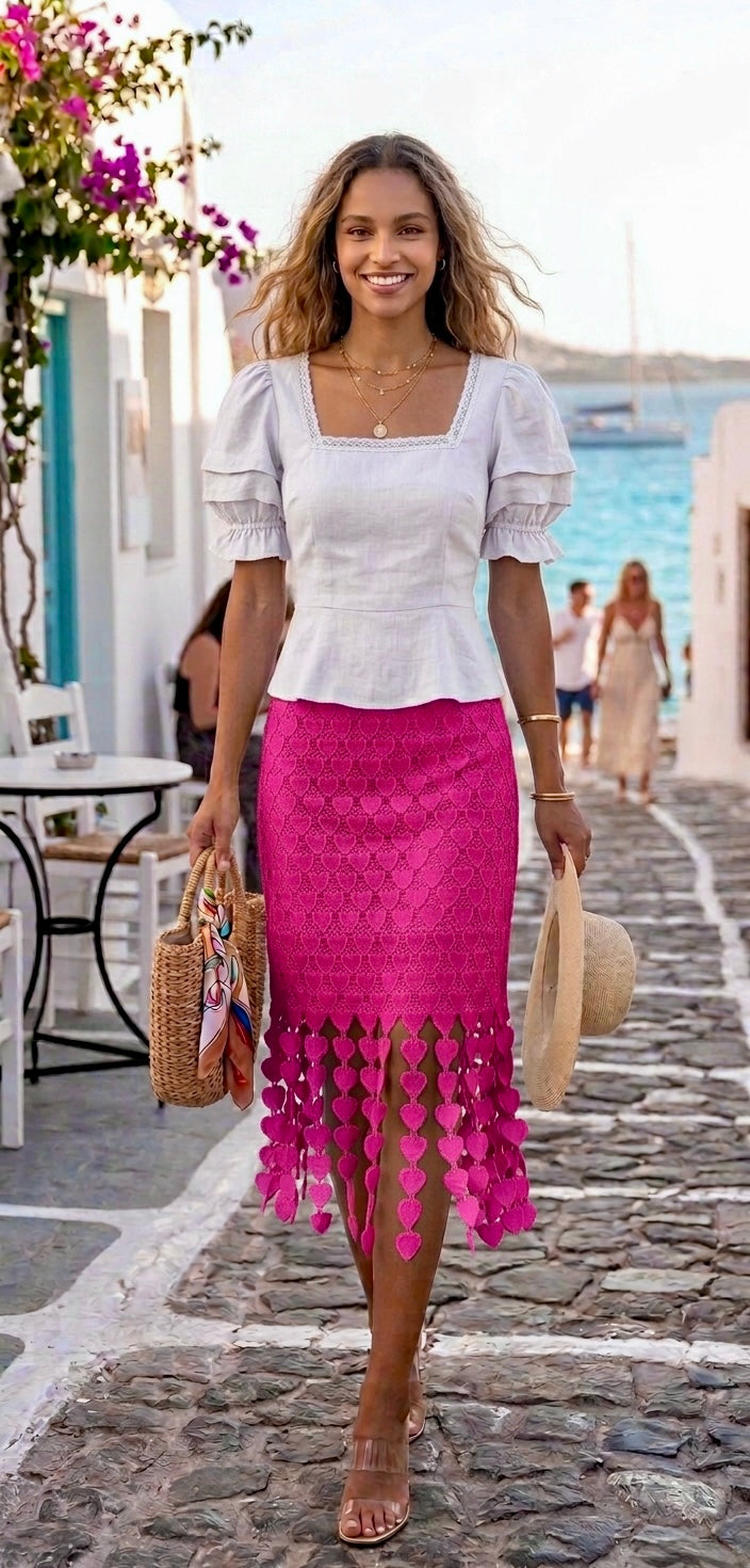 Pankh Frigs Heart Tassel High Fashion Skirt