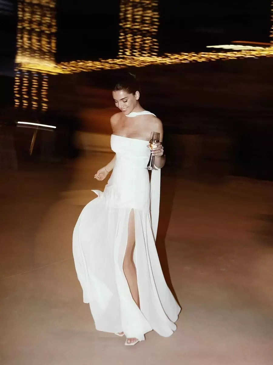 Pankh Livia Asymmetrical Maxi Dress With Scarf