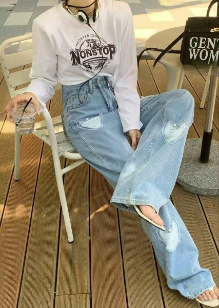 Pankh Heart High Waist Denim Pant
