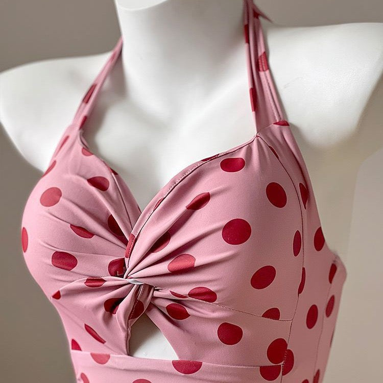 Pankh Poskie Cute Polka Dot Modest Padded Swimsuit