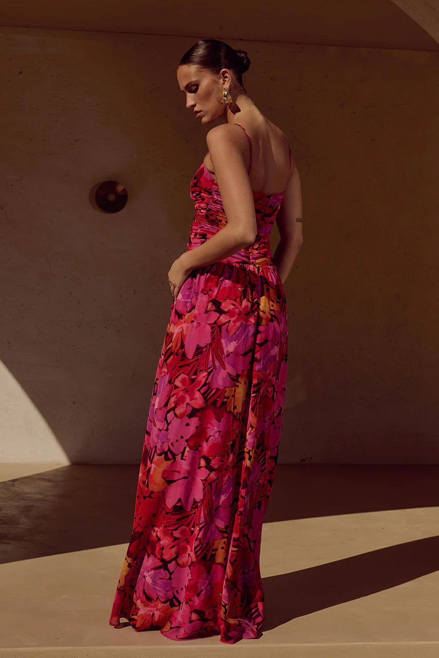 Pankh Cossie Floral Abstract Print Monokini With Skirt Set