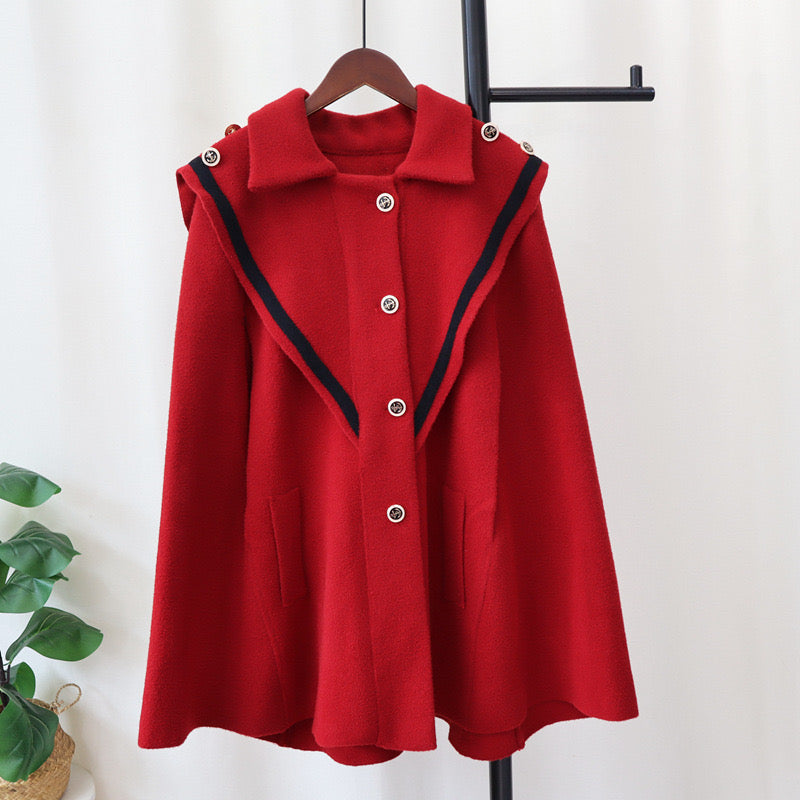 Pankh Yorkshine Party Wear Woolen Cape Coat