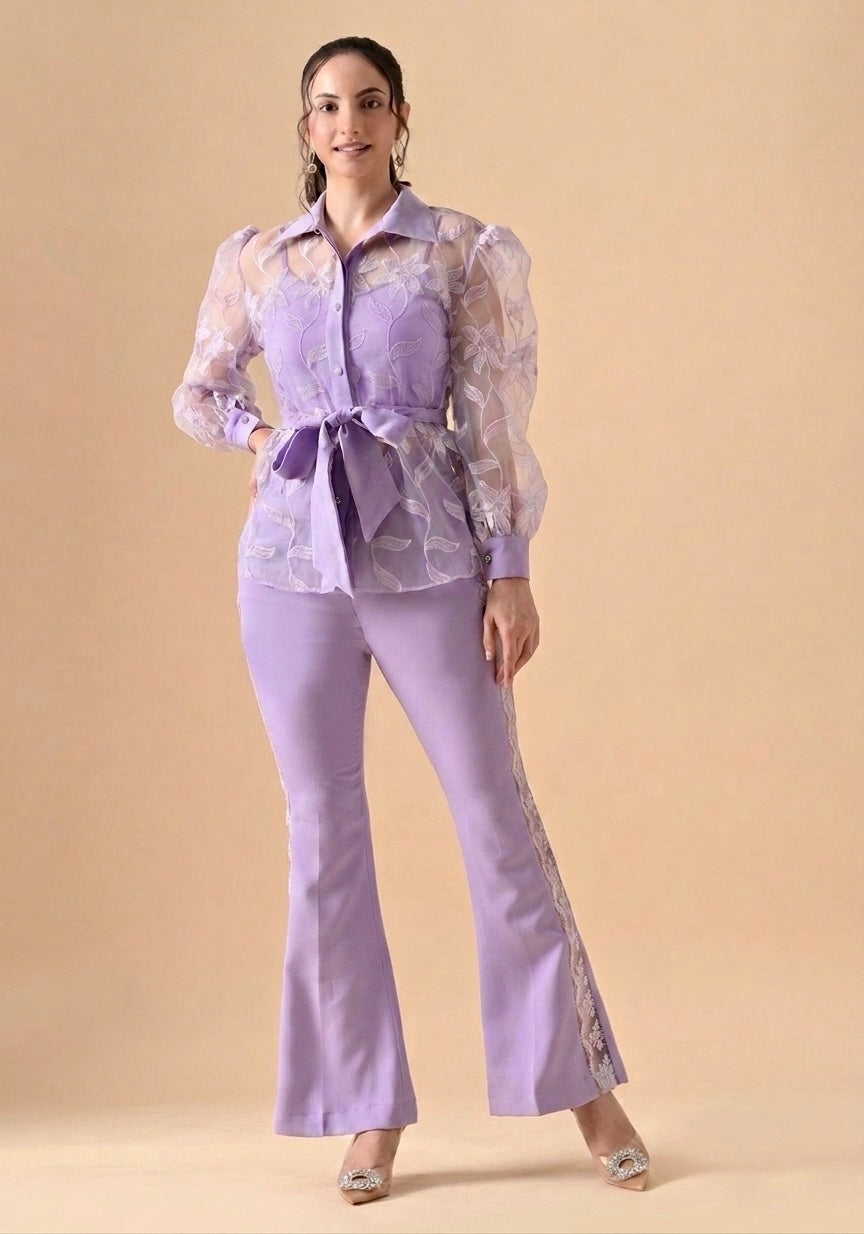 Pankh Lumia Embroidered Shirt And Pant Coord Set