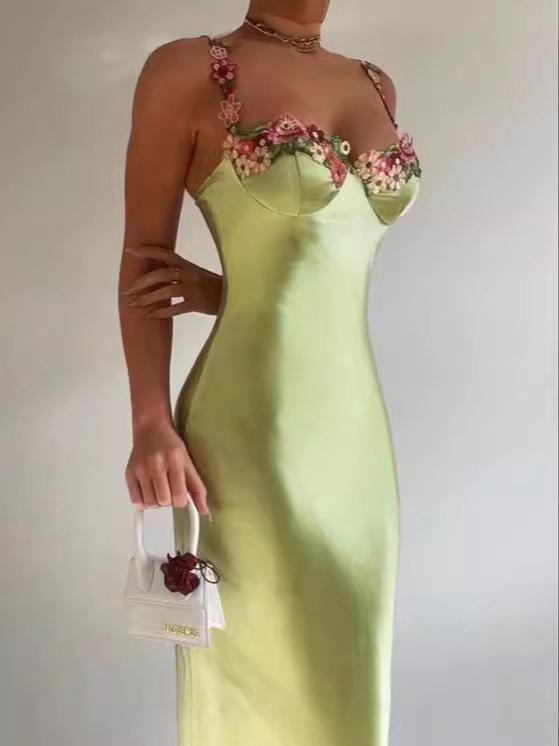 Pankh Kenzie  Floral Applique Maxi Dress