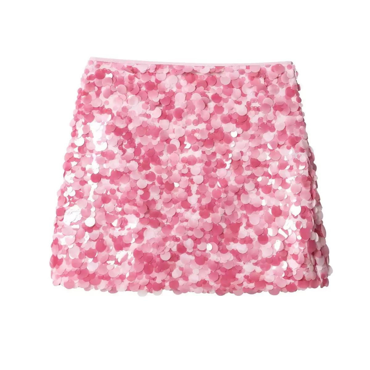 Pankh Semra Sequin Shaded Coin Mini Skirt