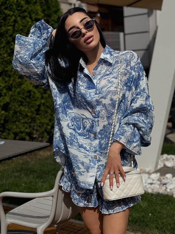 Pankh Alderic Long-Sleeve Shirt and Shorts Co-ord Set