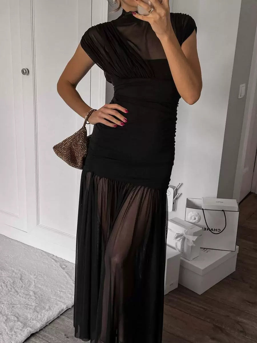 Pankh Risya Mesh Bodycon Maxi Dress