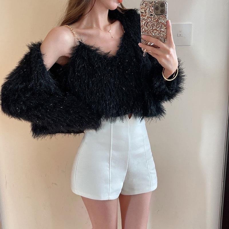 Rasha 2 piece fur top and cardigan set