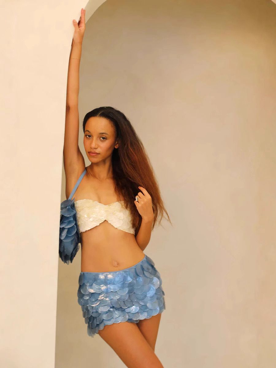 Pankh Kynlee Mini Coin Sequin Mini Skirt