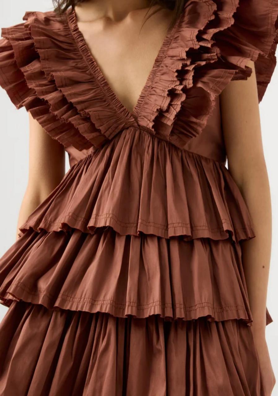 Pankh Bobbie Deep Neck Rhythmic Frilled Mini Dress