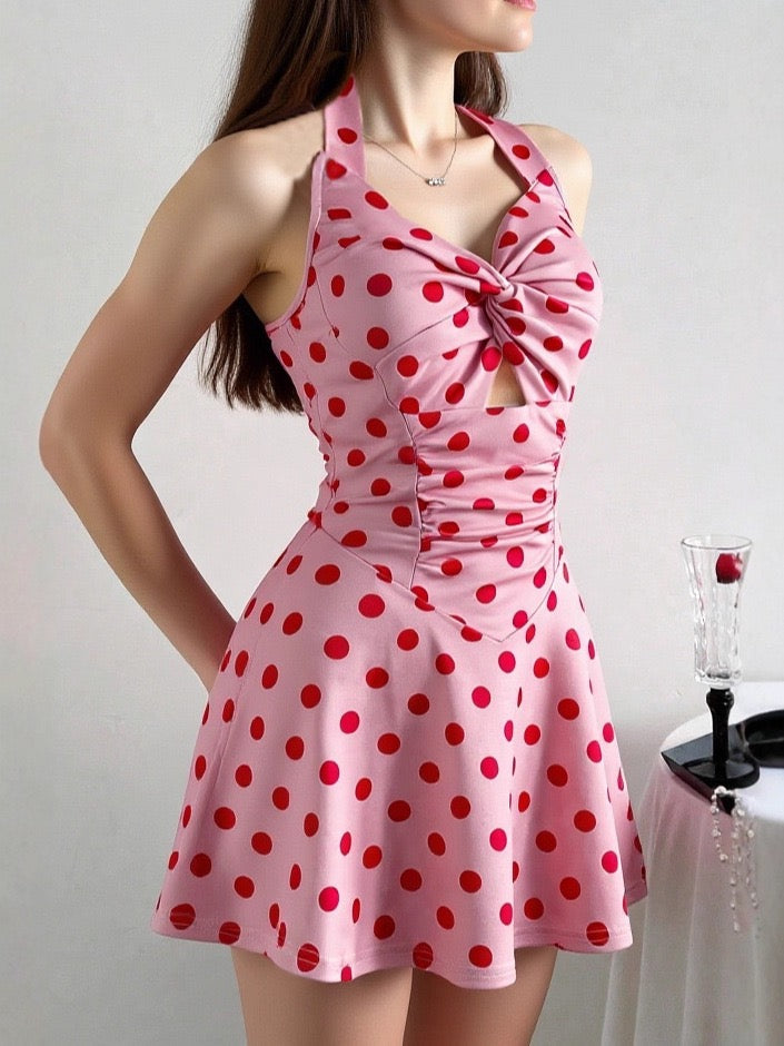 Pankh Poskie Cute Polka Dot Modest Padded Swimsuit
