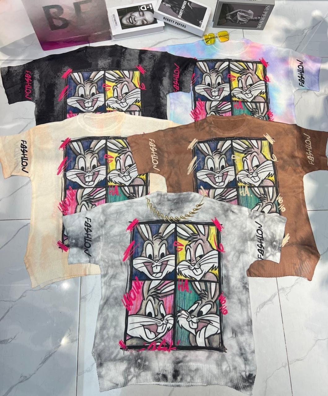Pankh Graphic Rhinestone Cotton T-Shirt