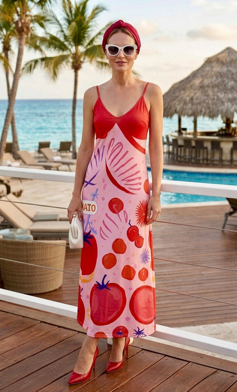 Pankh Pansy Quirky Print Maxi A Line Dress