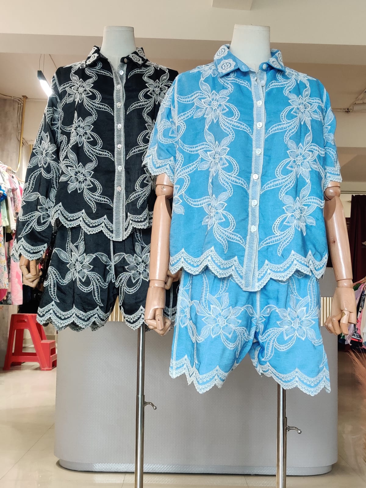 Pankh Lian Beautiful Embroidery Shirt And Short Set