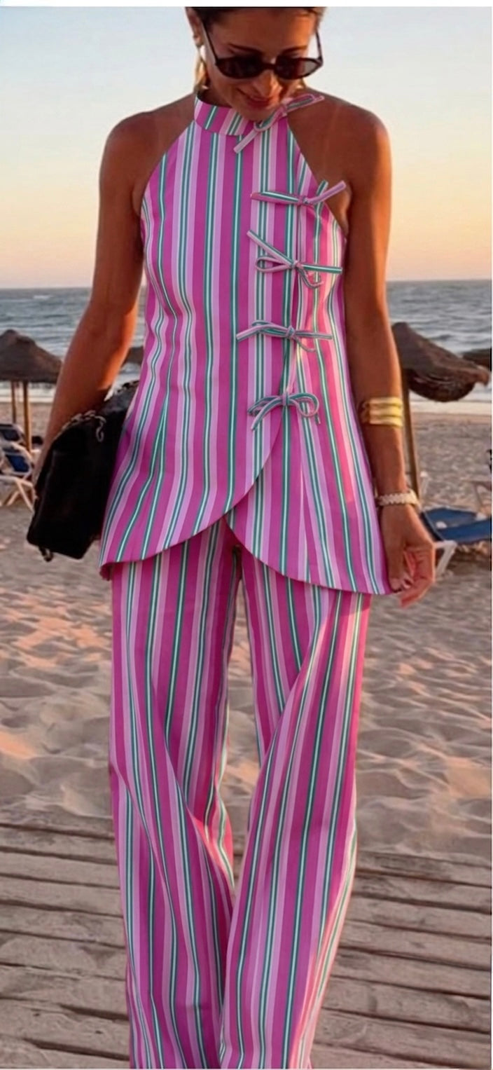 Siertza Striped Pant Suit Coord Set