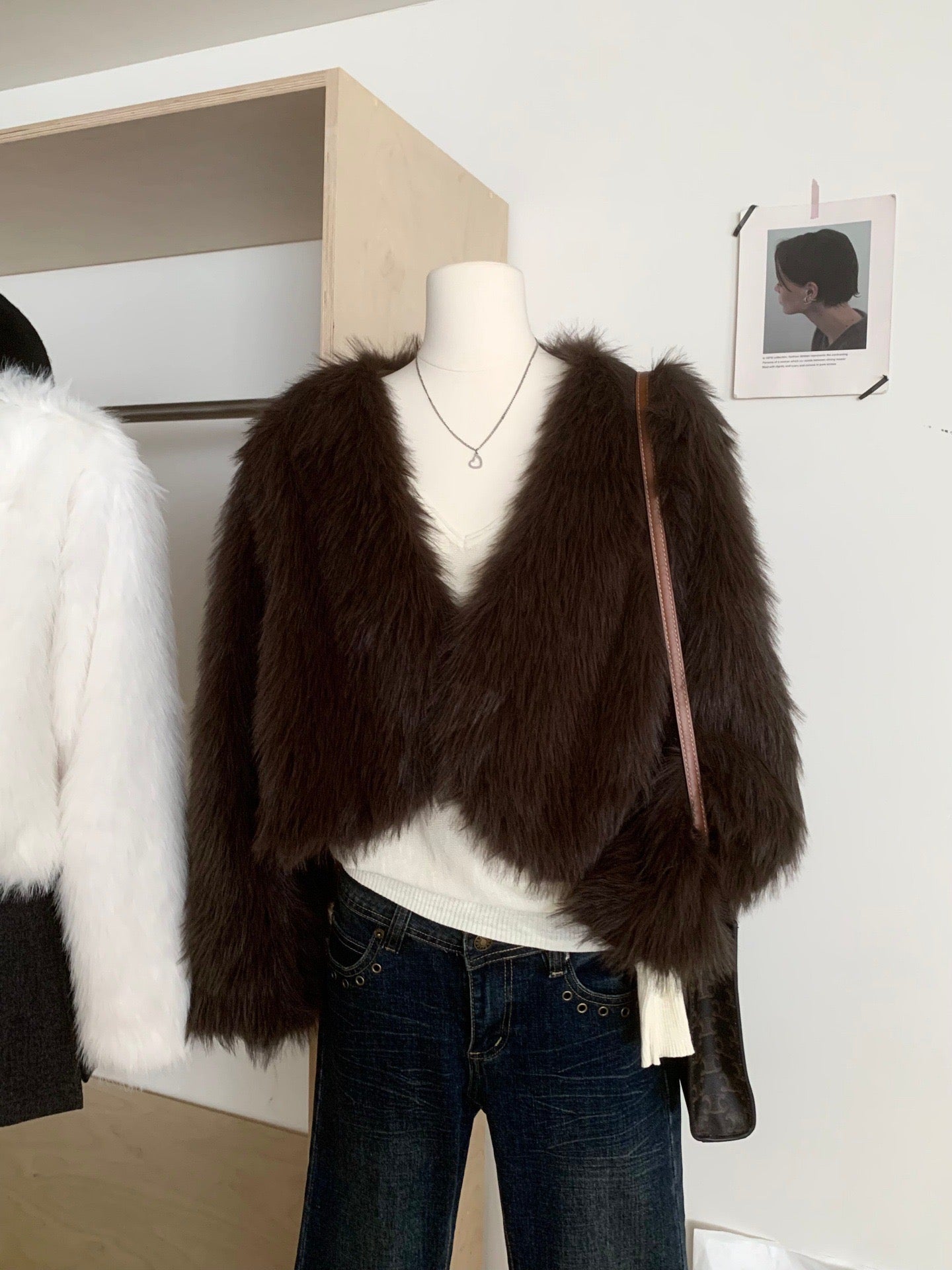 Pankh Amebo Cropped Soft Fur Formal Coat