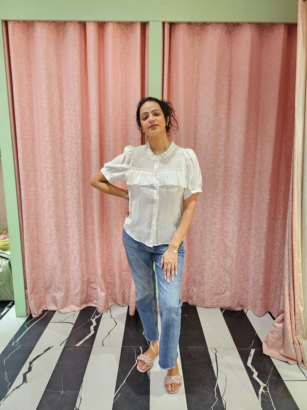 Pankh Luxe Whimsy Summer Silk Linen Shirt Top