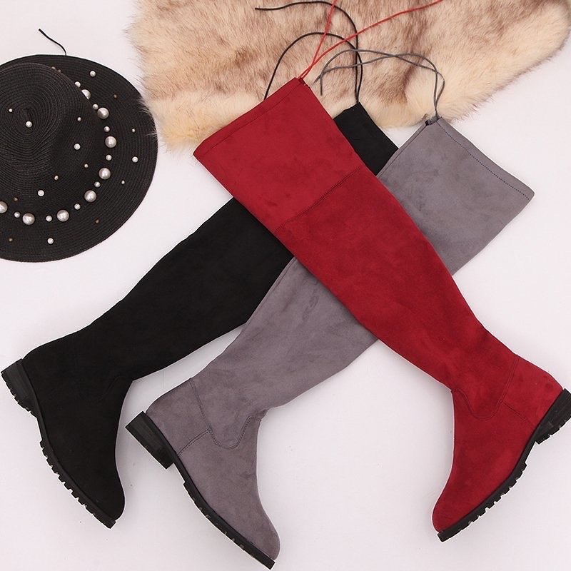 Pankh Carat Flat Sole Suede Knee High Boots