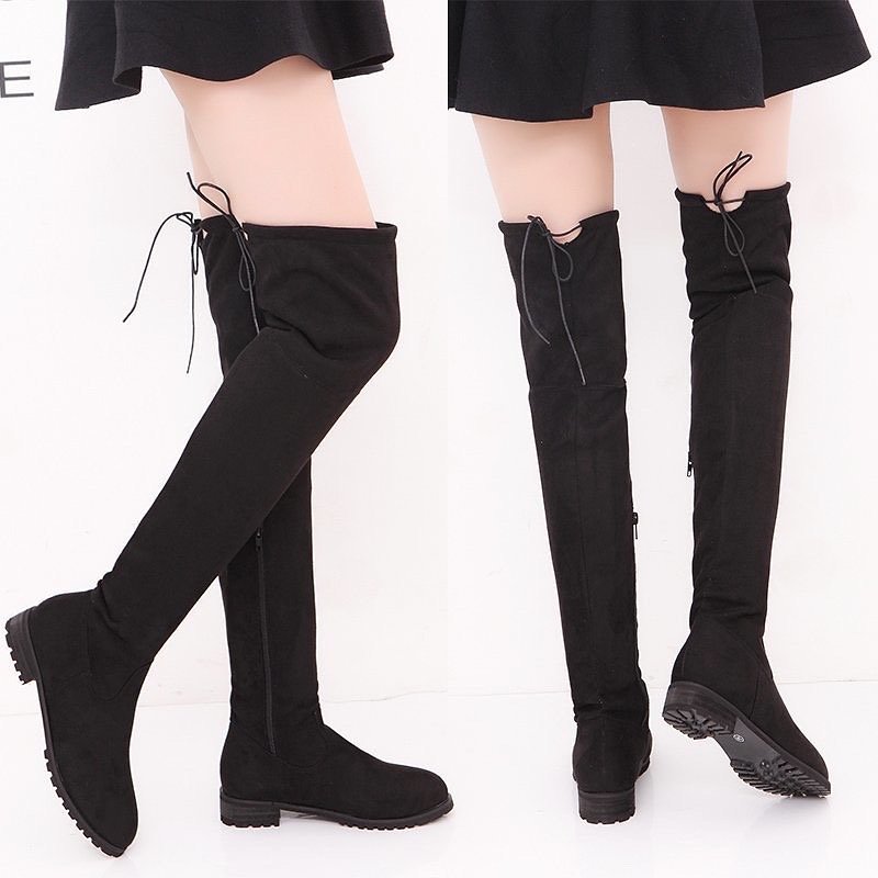 Pankh Carat Flat Sole Suede Knee High Boots