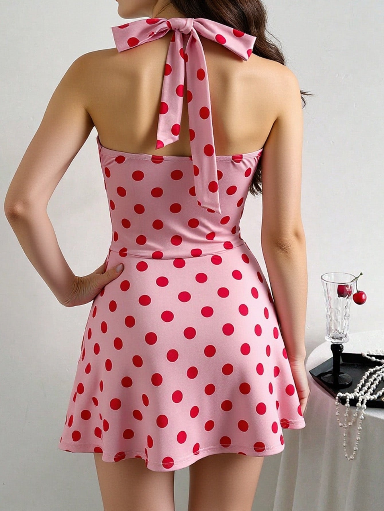 Pankh Poskie Cute Polka Dot Modest Padded Swimsuit