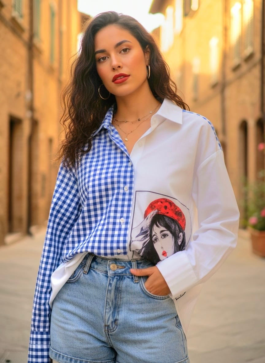 Pankh Trudo Gingham Designer Oversized Quirky Cotton Shirts