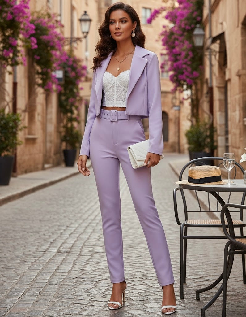 Pankh Bolavia Cropped Blazer and Pants Power Suit