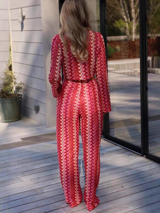 Pankh Odil Crochet Crop Top & Pants Resort Wear Coord Set