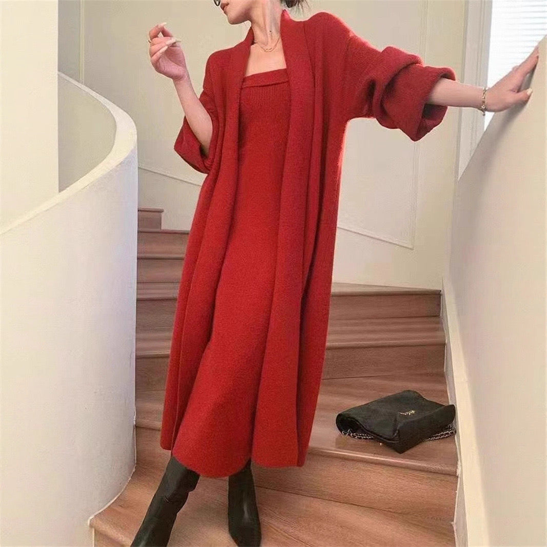 Pankh Ikonic Woolen Tube Maxi & Cardigan Dress Set