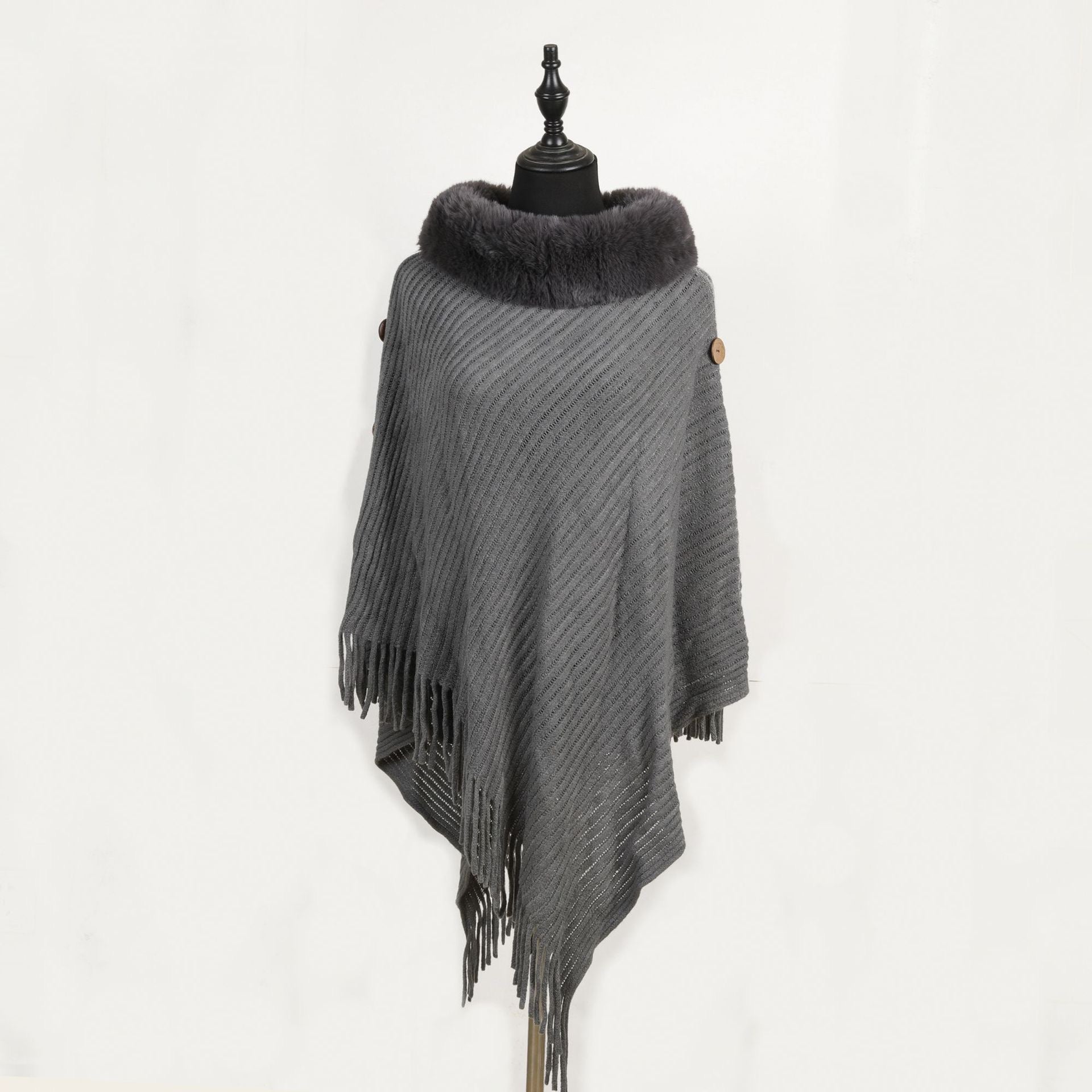 Pankh Keo Fur Cape Shawl