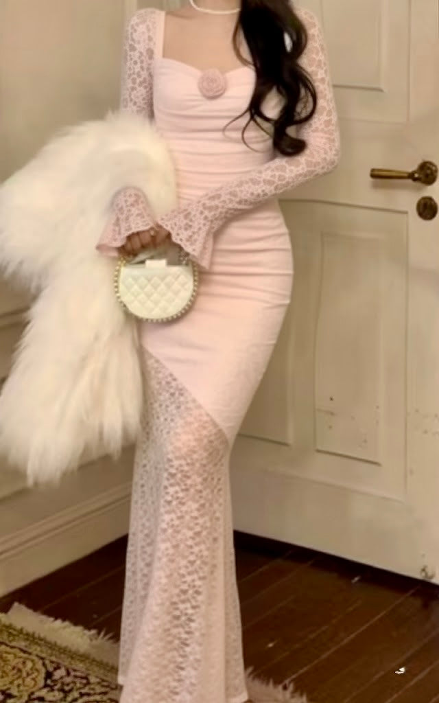 Pankh Linnea Padded  Lace Elegant Maxi Dress