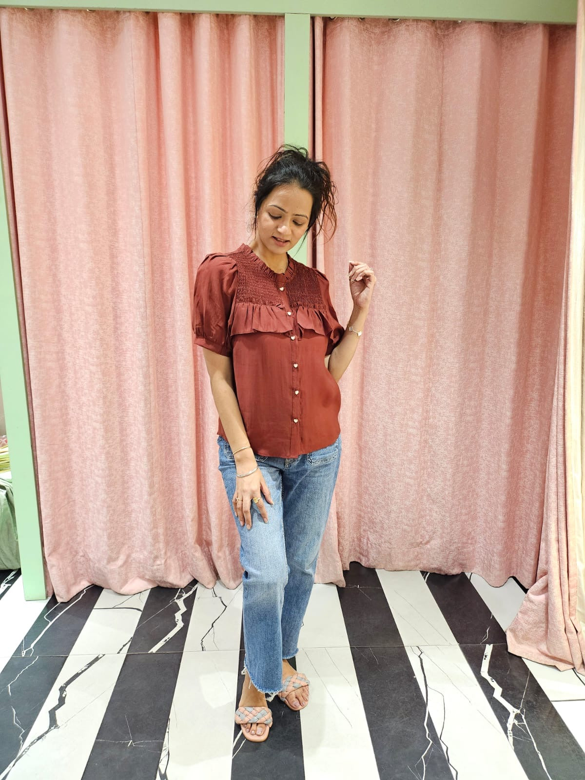 Pankh Luxe Whimsy Summer Silk Linen Shirt Top