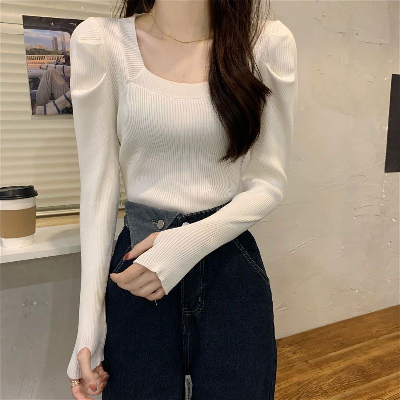 Pankh Wemby Knit Top with Thumbhole Long and Puff Sleeve