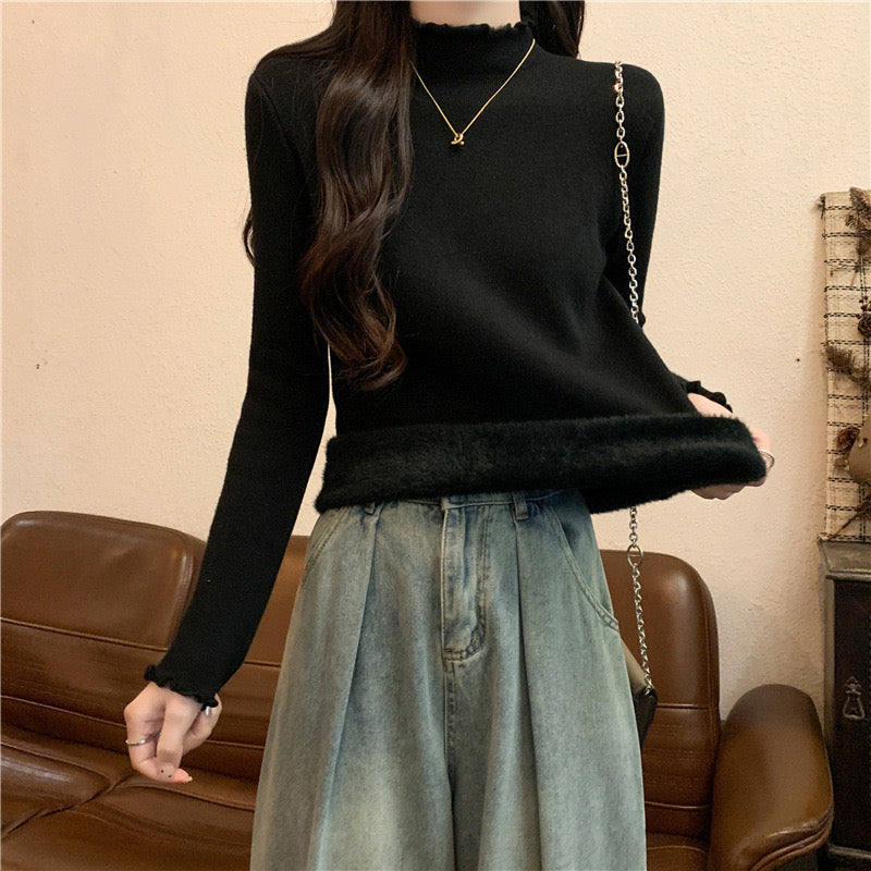 Pankh Borzo Heavy Fleeced Wool Basic Winter Top