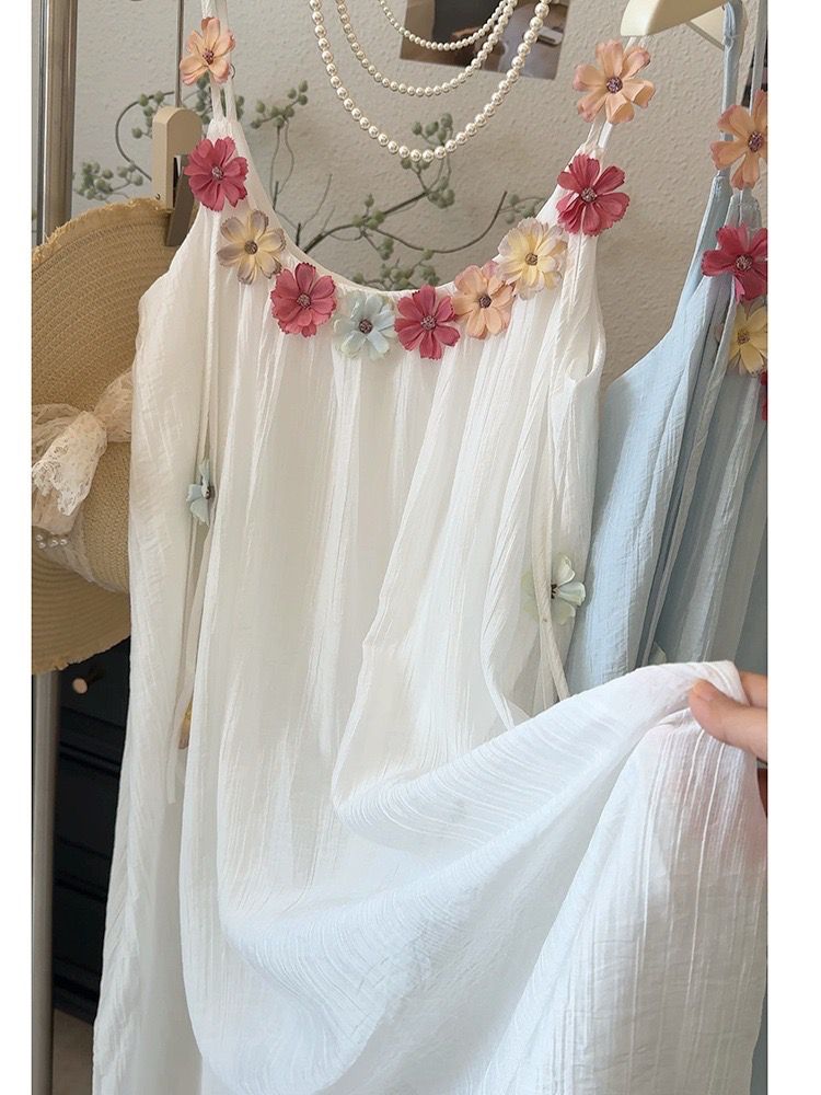 Pankh Primrose Morning Glory - Spaghetti Strap Flower Loose Style Maxi