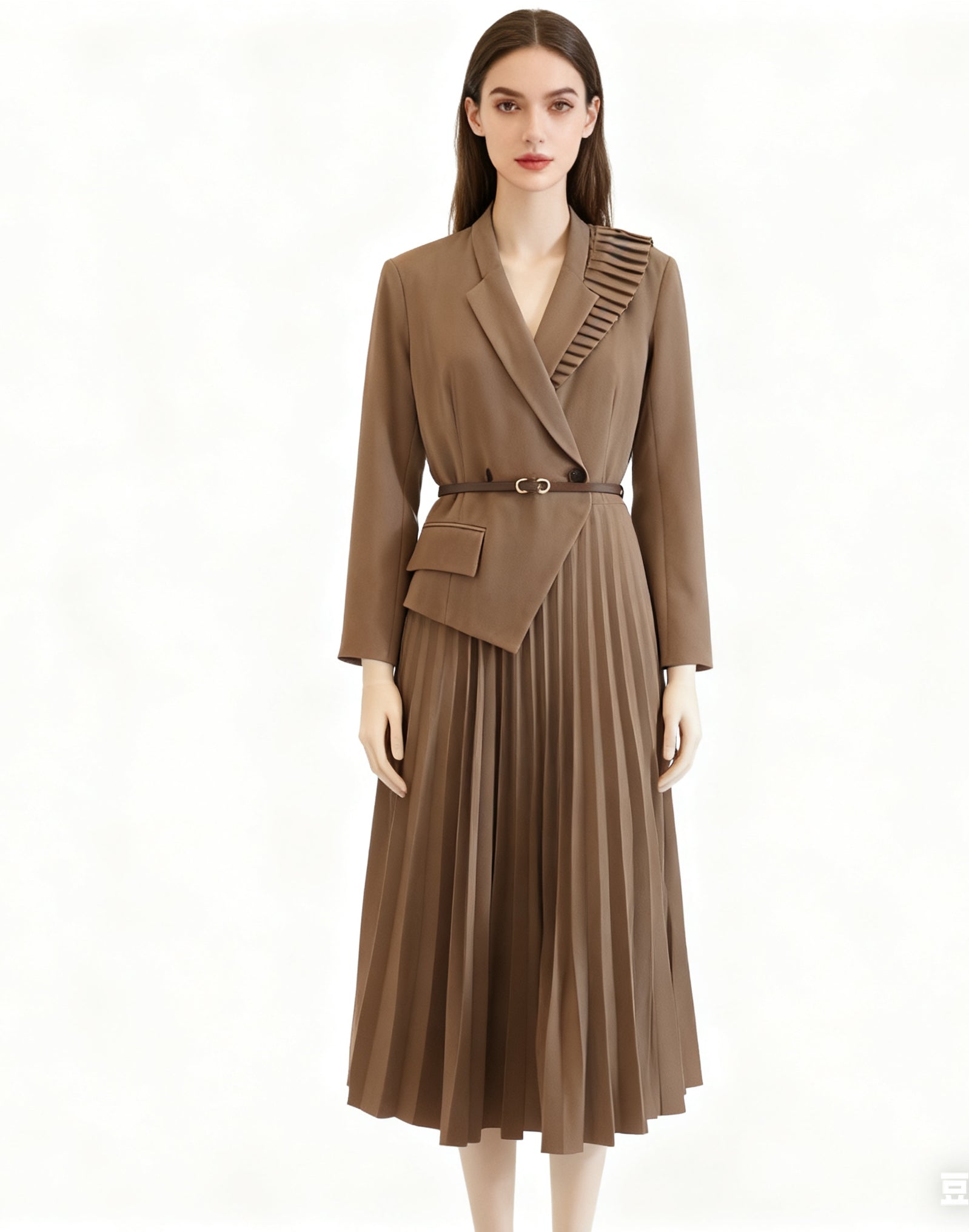 Sirella Luxe Formal Pleated Blazer Dress
