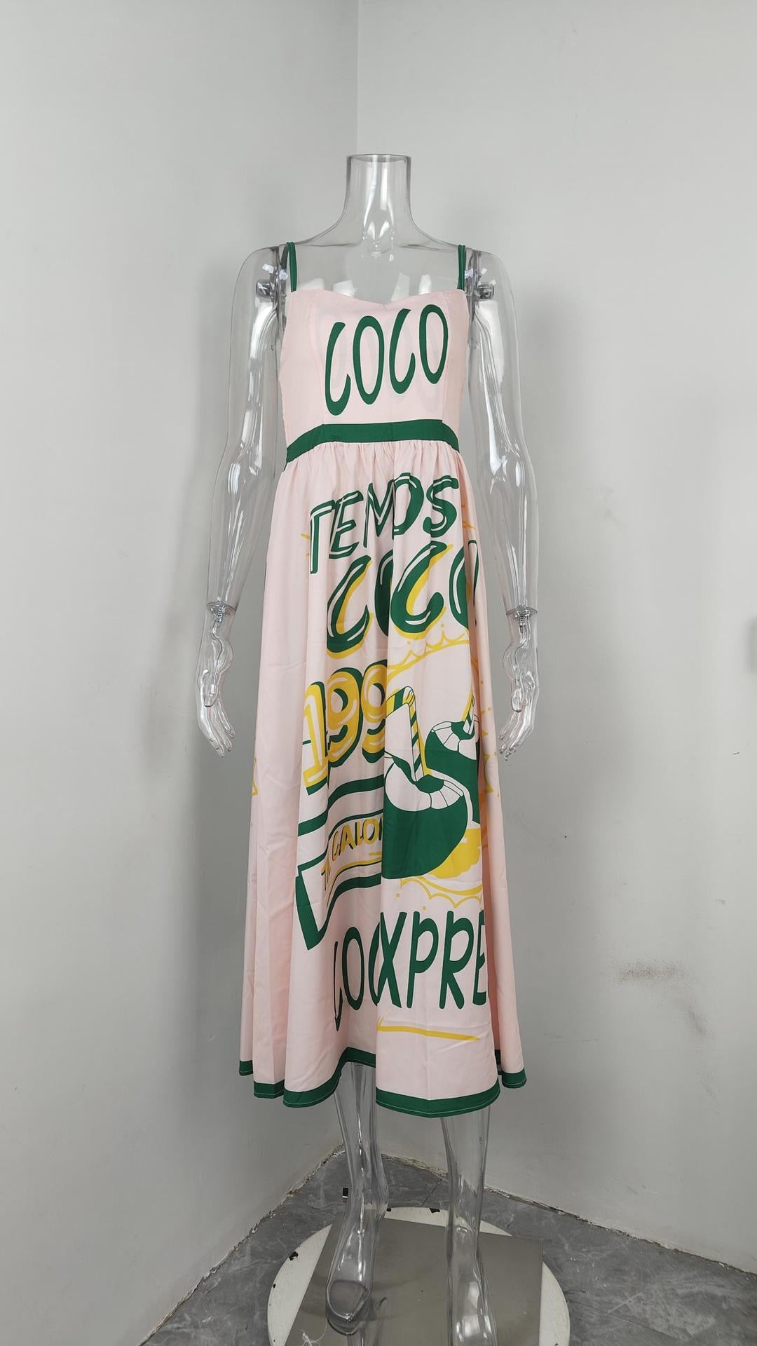 Pankh Coco Quirky Print Holiday Maxi Dress