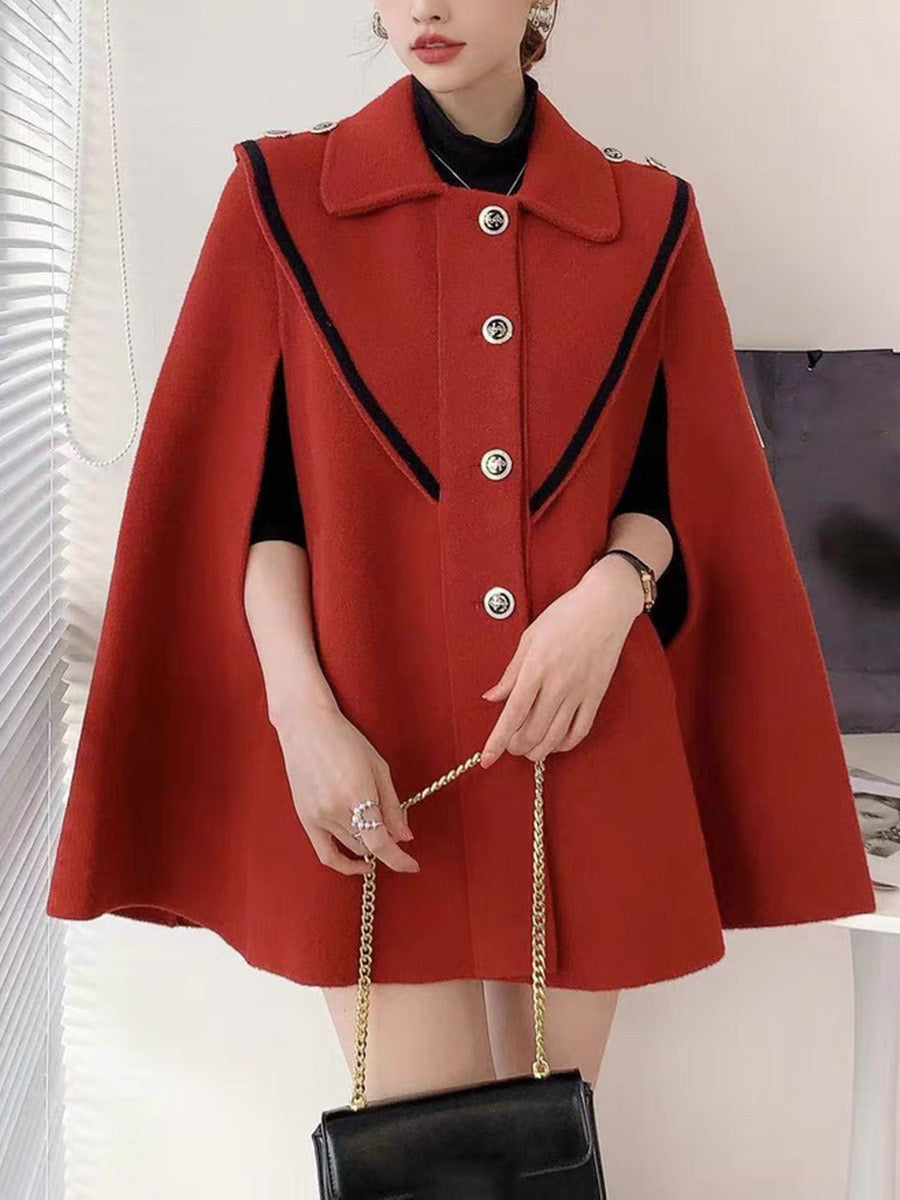 Pankh Yorkshine Party Wear Woolen Cape Coat