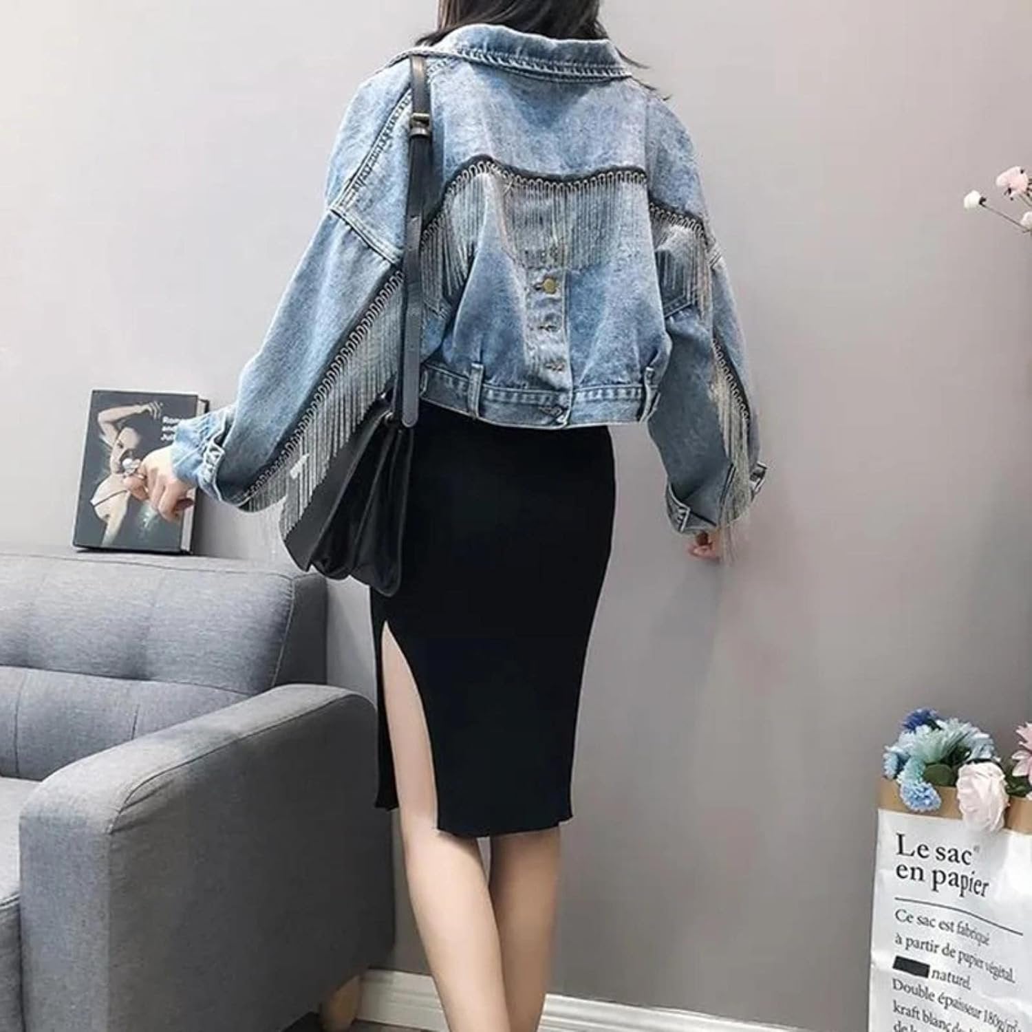 Wagna Denim Tasseled Jacket