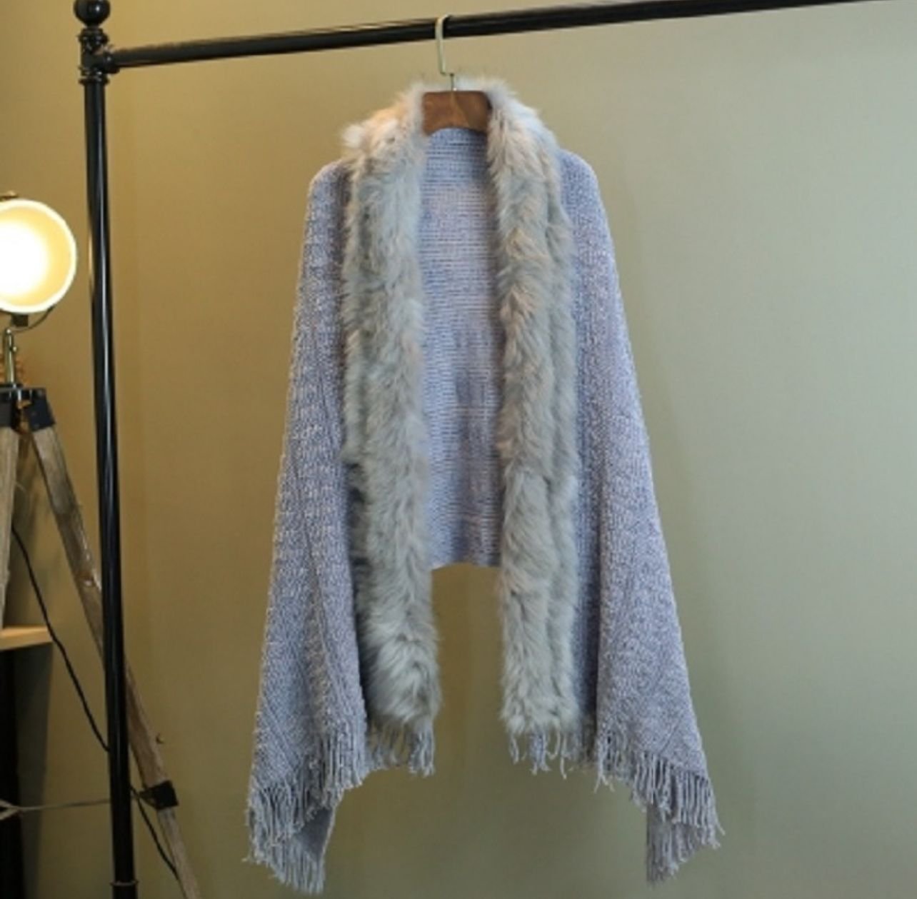 lazda fur collar soft shawl