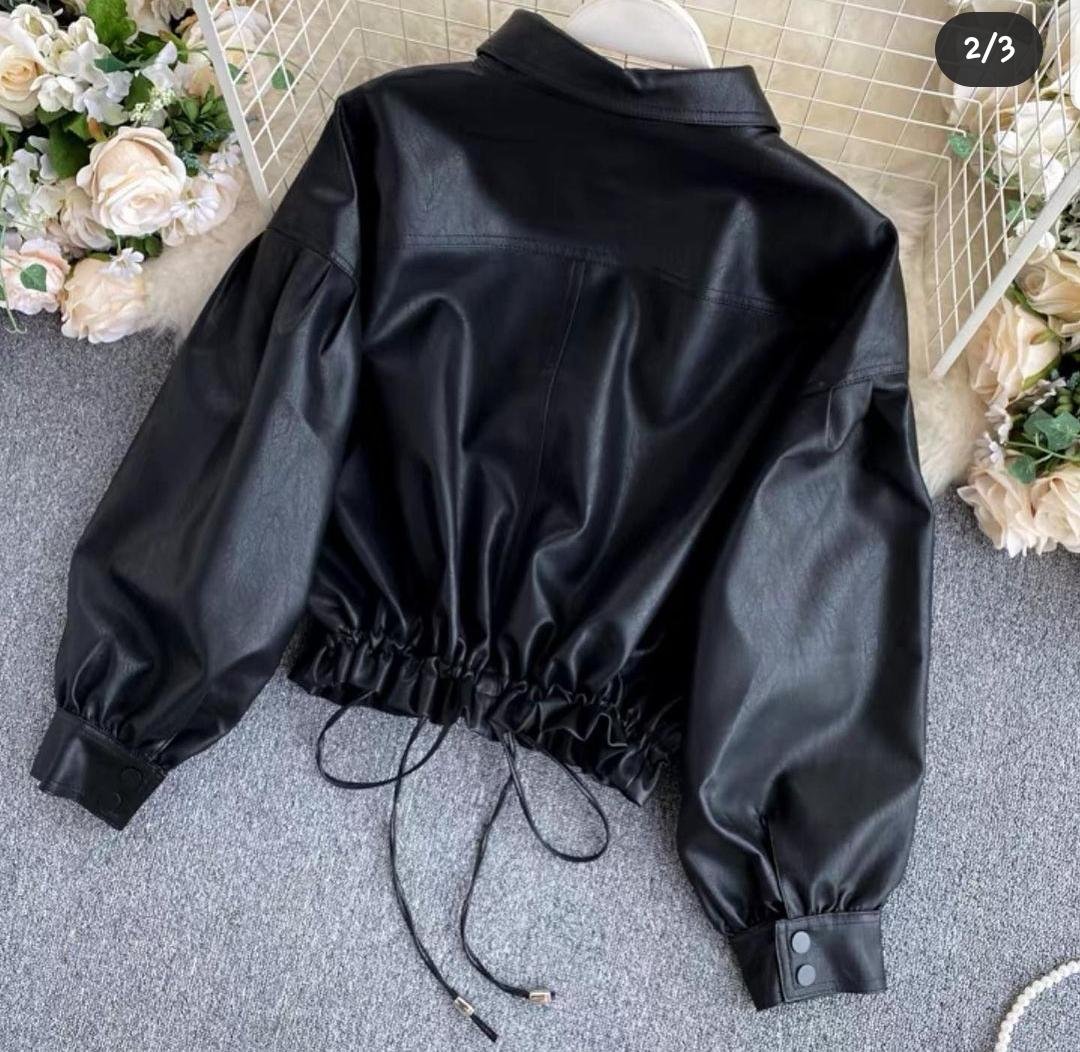 Bob Biker oversize pu leather Jacket