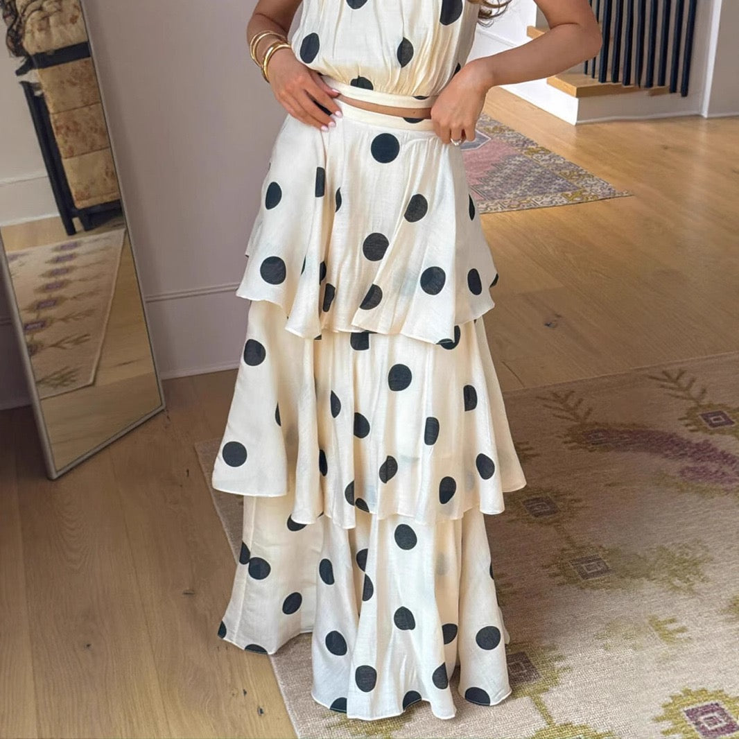 Meseri Polka Dot 2 Piece Coord Set