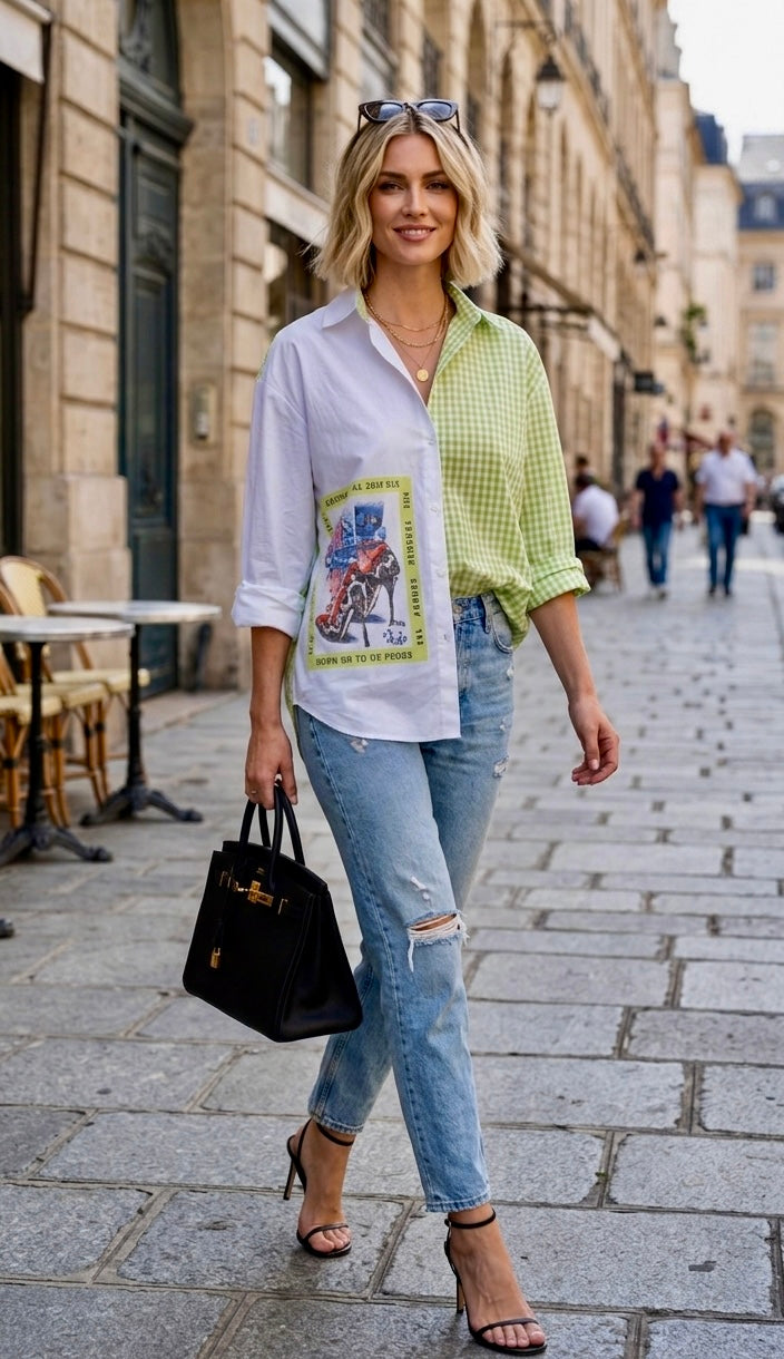 Pankh Asa Quirky Summer Oversized Cotton Shirt