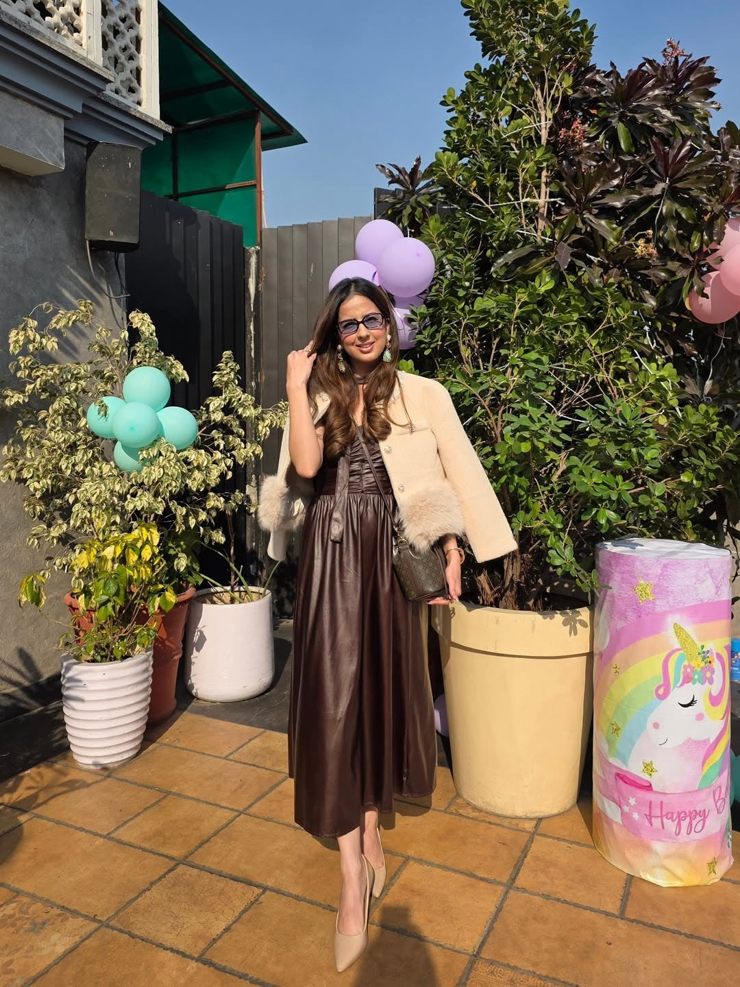 Pankh Rabby Pearl Embellished Collar Blazer Fur Coat