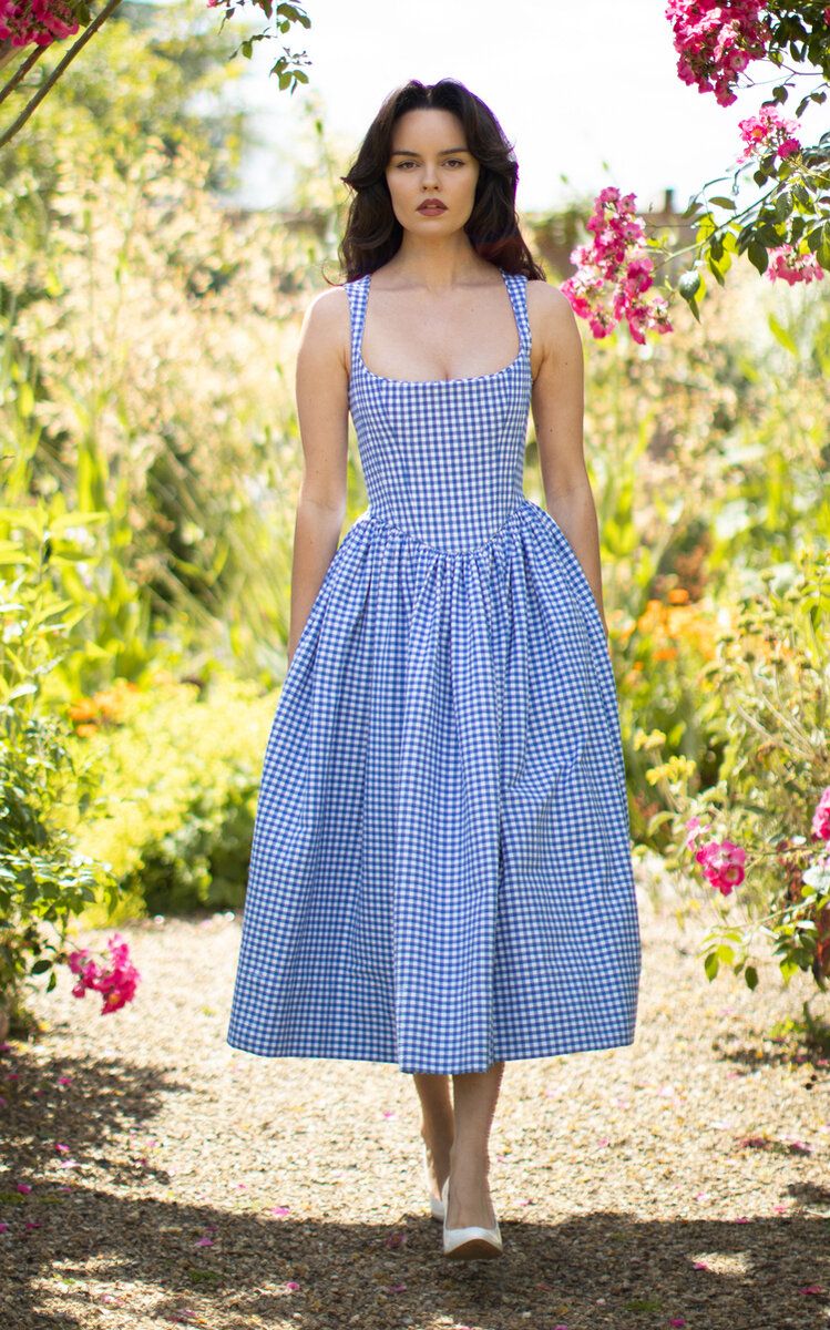 Pankh Luxe Zenzi Gingham Cotton Midi Dress