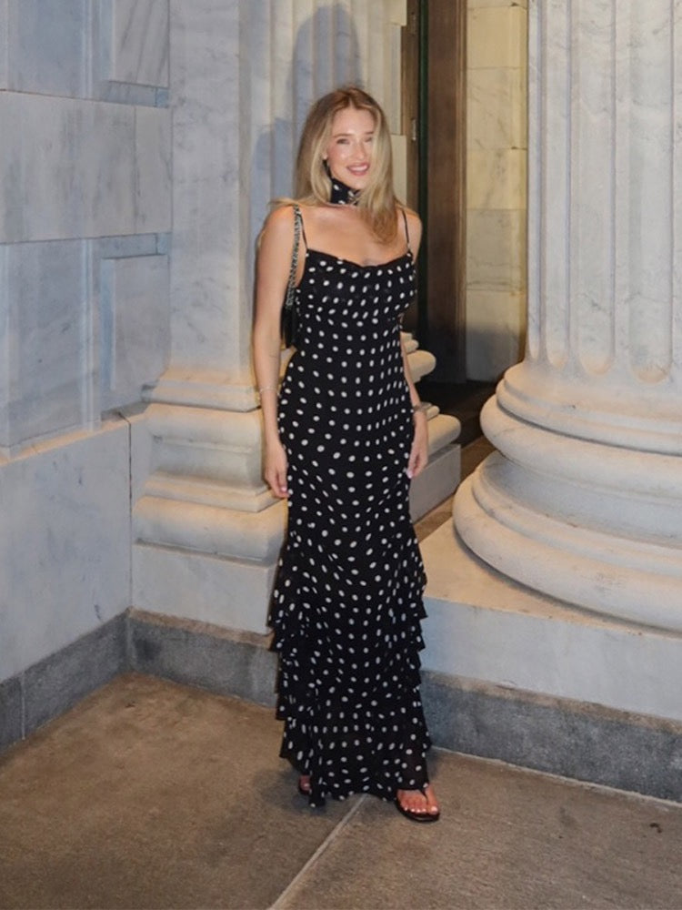 Pankh Rosel Polka Dot Maxi Dress
