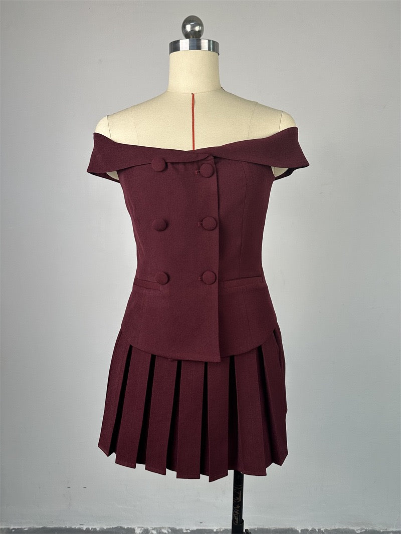 Pankh Helle 2 Piece Formal Blazer and Pleated Skirt Set