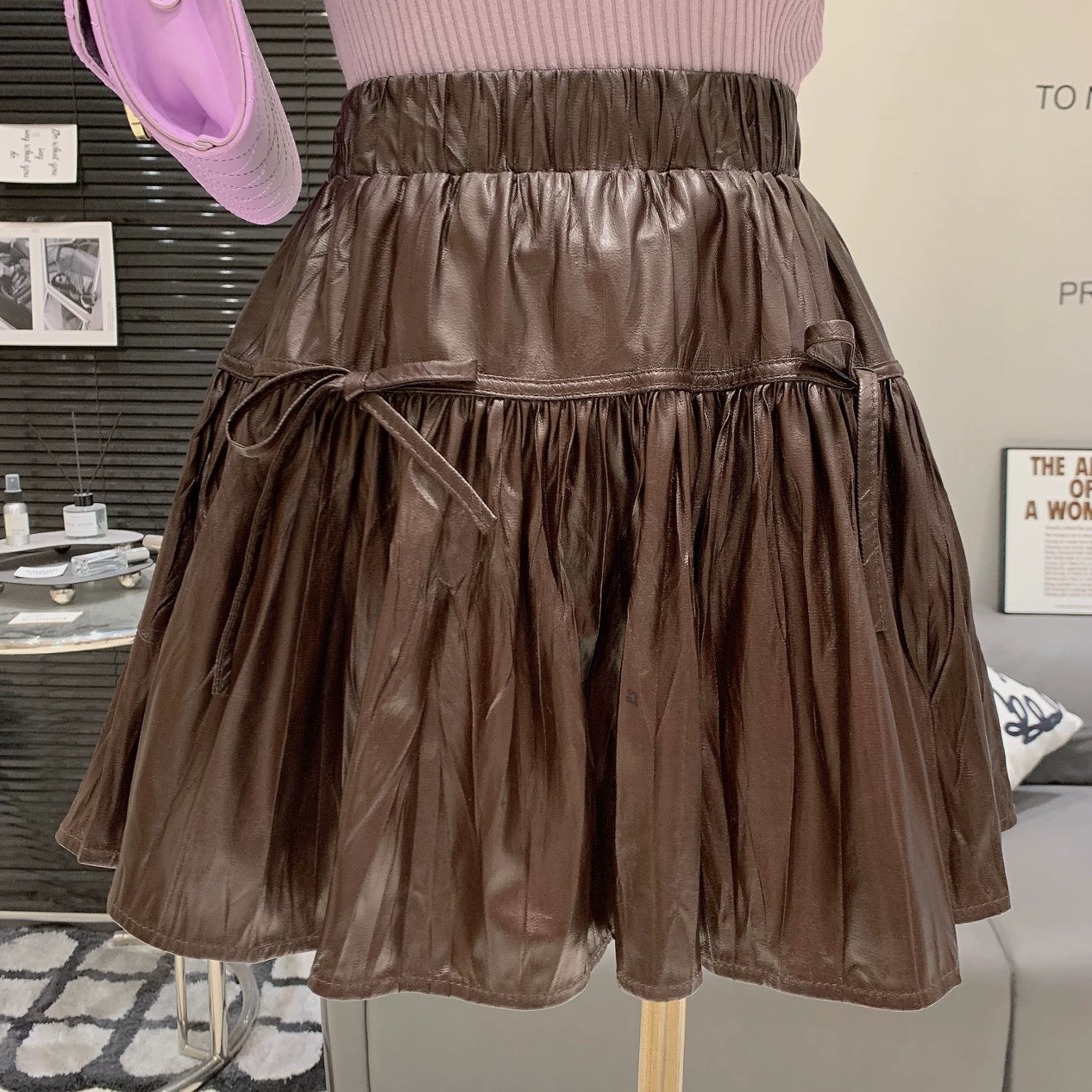 Pankh Helsy Pu Leather Skirt Skort